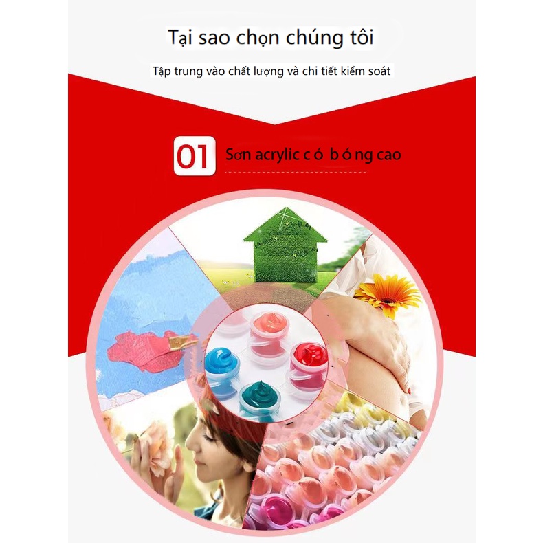 Nong Yang 30 × 40cm - tranh tô màu theo số-tranh tô màu theo số theo yêu cầu-Màu theo số Hình - Hoa cổ điển Tranh tô màu theo số tranh sơn dầu số hóa phong cảnh