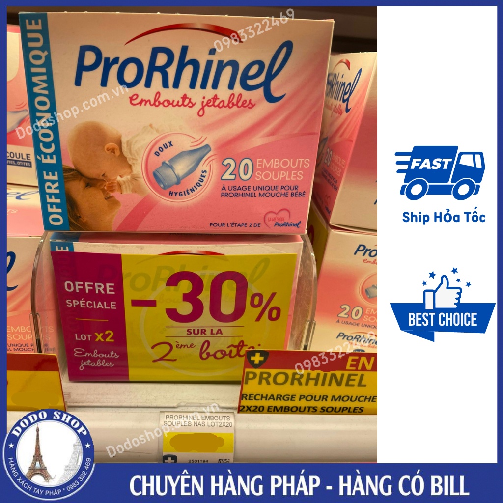 Hộp 20 đầu thay dụng cụ hút mũi Prorhinel của Pháp_Dodoshop.com.vn