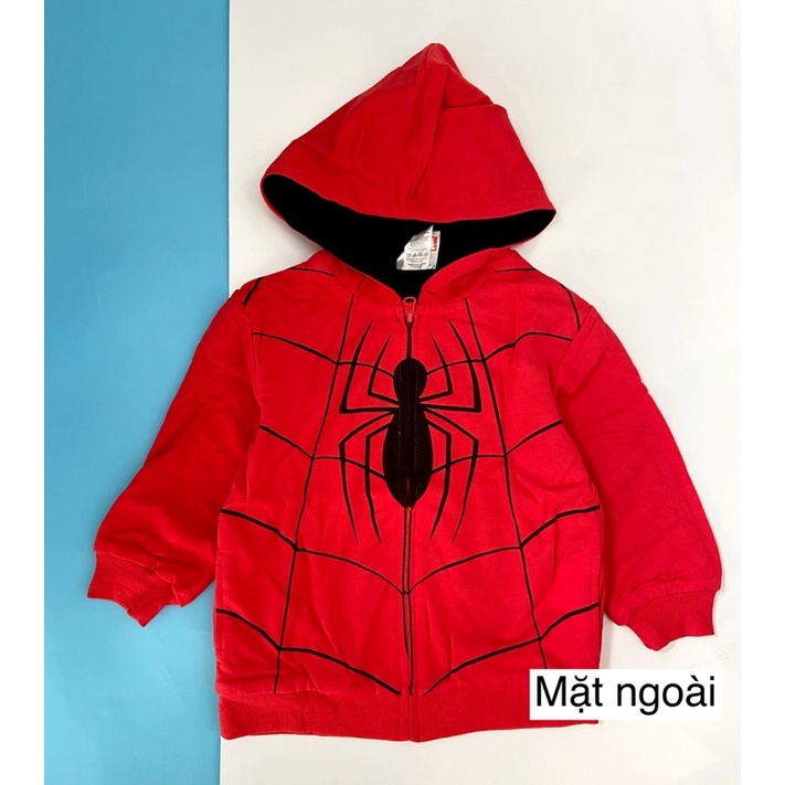 Áo khoác có mũ hoodie nỉ đỏ Spiderman Người nhện