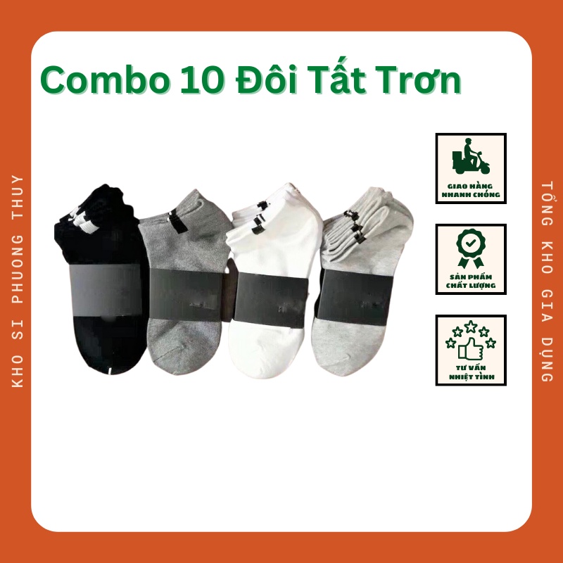 Set 10 đôi tất cổ ngắn loại dày dặn cho nam nữ đều đi được - Hàng hãng