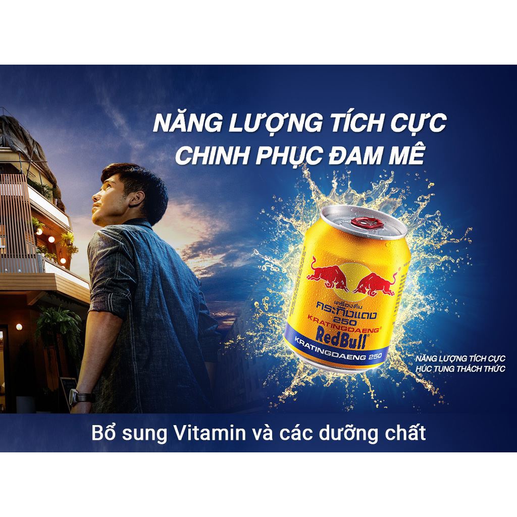 Thùng 24 lon nước tăng lực Redbull Thái 250ml