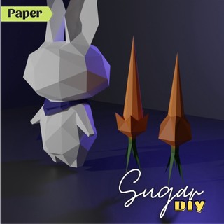 Thỏ Sugar - Mô hình giấy DIY có màu