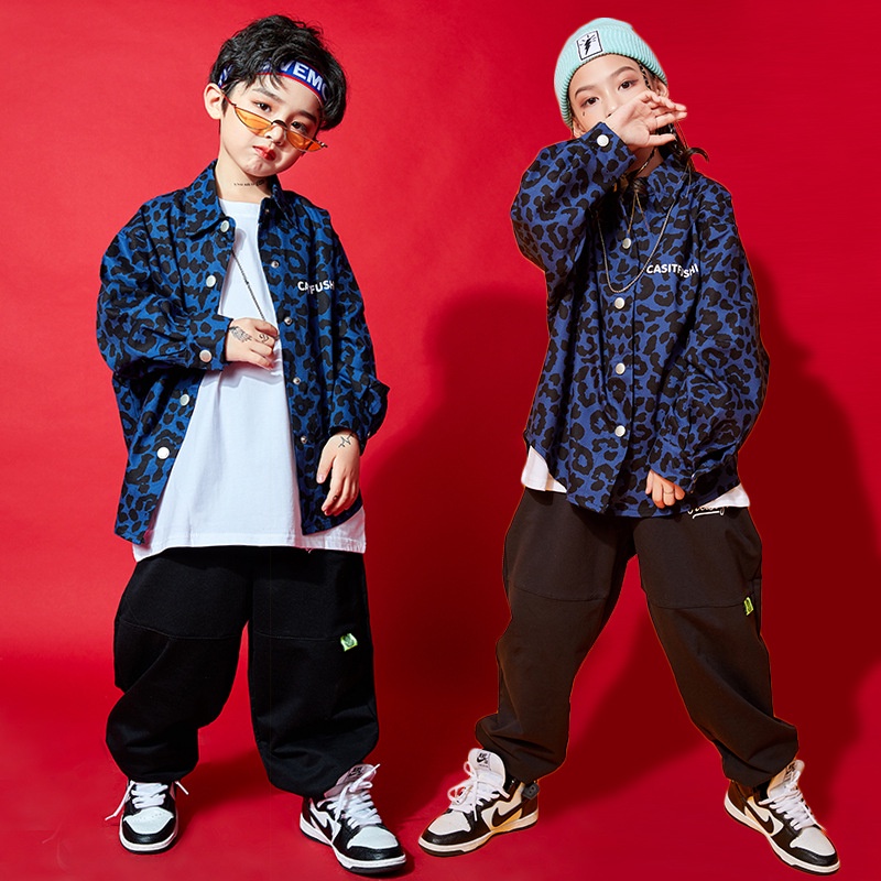 Áo Khoác Nhảy Hip-Hop Đường Phố Hip-Hop In Họa Tiết Da Báo Zhu Lianjiang 1 Cho Bé Gái Phiên Bản Hàn Quốc A4