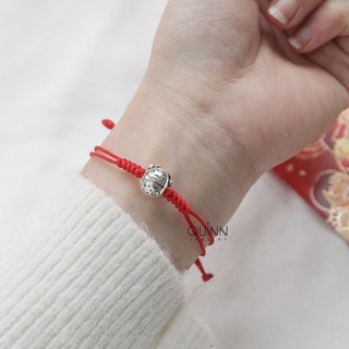Lắc tay chỉ đỏ mèo thần tài bạc 925, Vòng tay chỉ đỏ charm mèo thần tài Quý Mão
