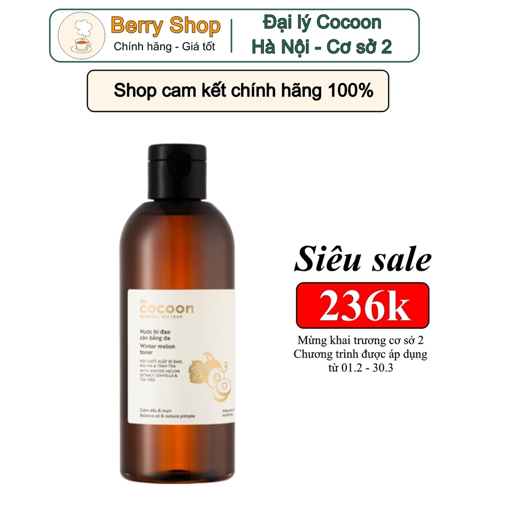 [ Big Size ] Toner bí đao Cocoon - Nước cân bằng bí đao Cocoon 310 ml