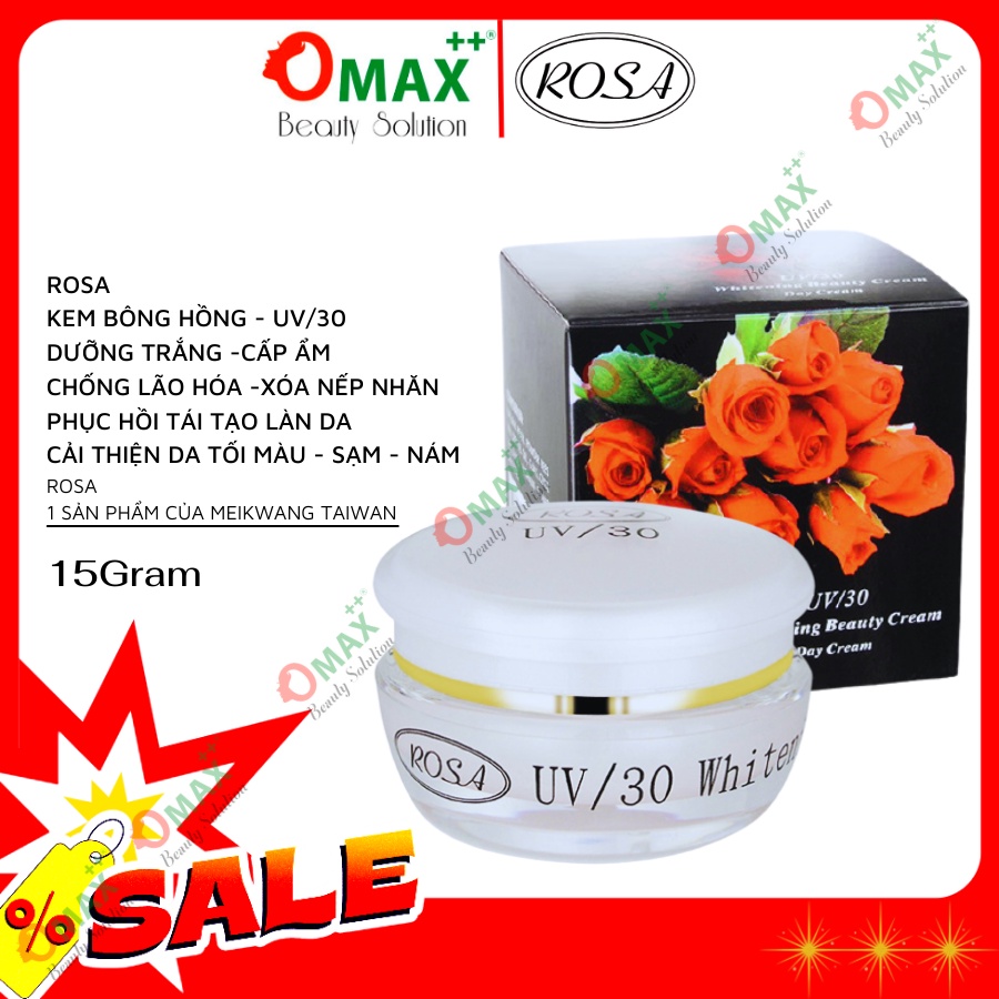 KEM ROSA HOA HỒNG ĐEN UV/30 - WHITENING BEAUTY CREAM 15G