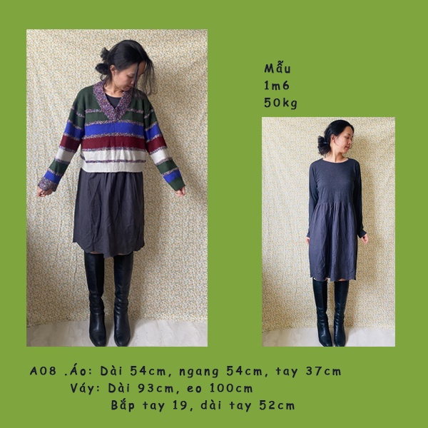 Set áo len cùng váy 2hand