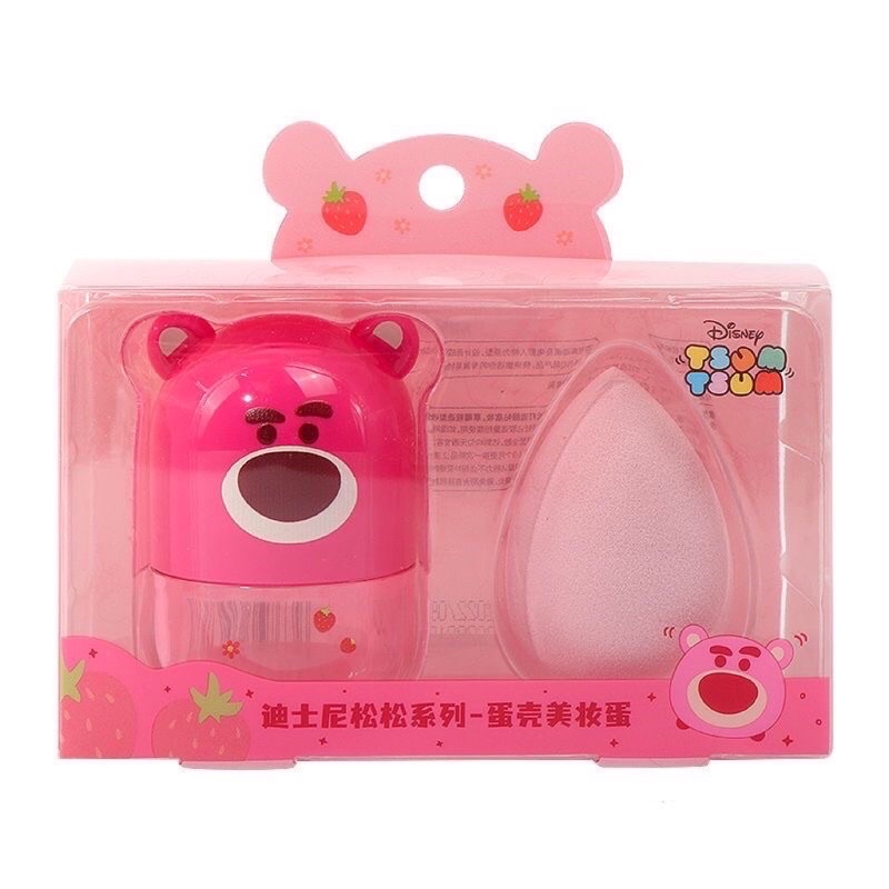 Bông mút trang điểm có hộp gấu dâu lotso xinh xắn cho nữ De Perier