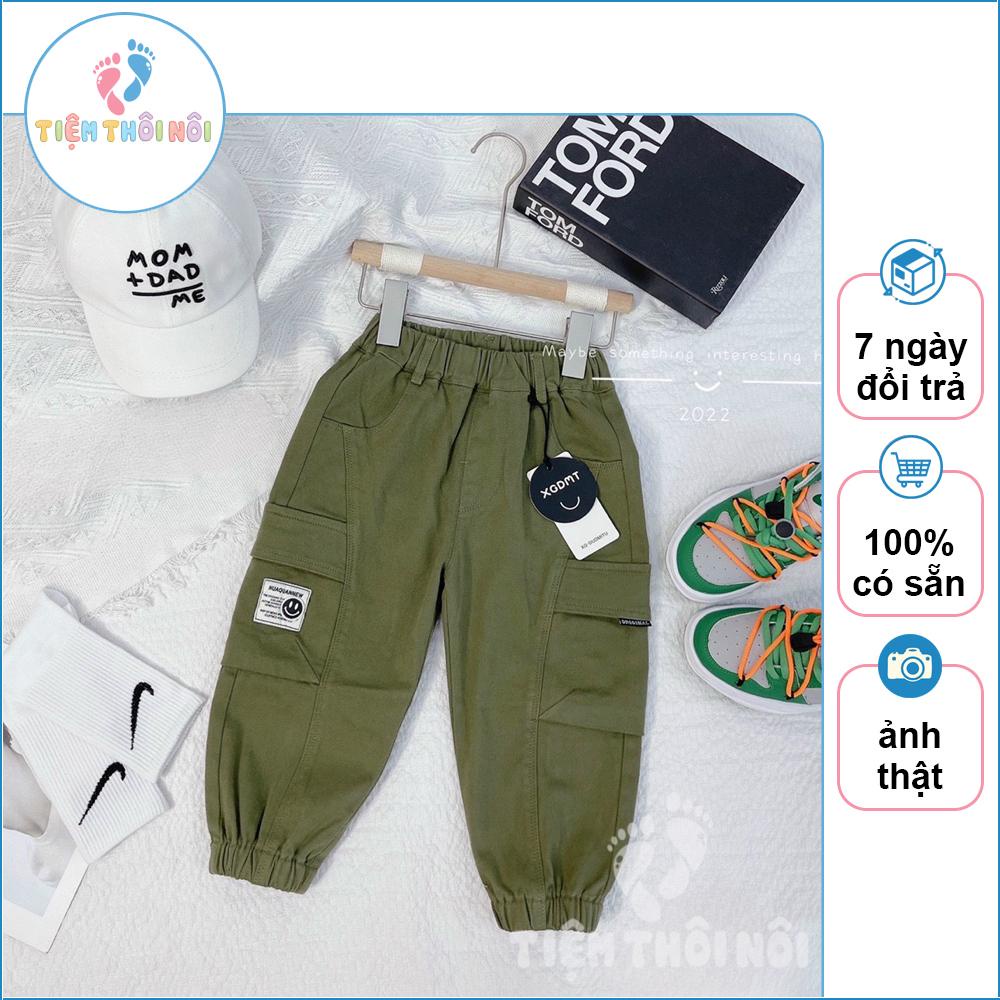 Quần KaKi Màu Rêu Túi Hộp Cực Cool Ngầu Cho Bé Trai