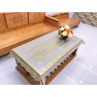Khăn trải bàn phòng khách, khăn trải bàn rộng 90cm dài 150cm, nhựa PVC, Mã RV03, chống thấm