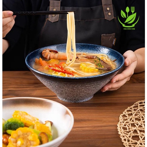 Bát mỳ ramen bát súp bát loa tam giác tráng men nhám phong cách Nhật - H2decor