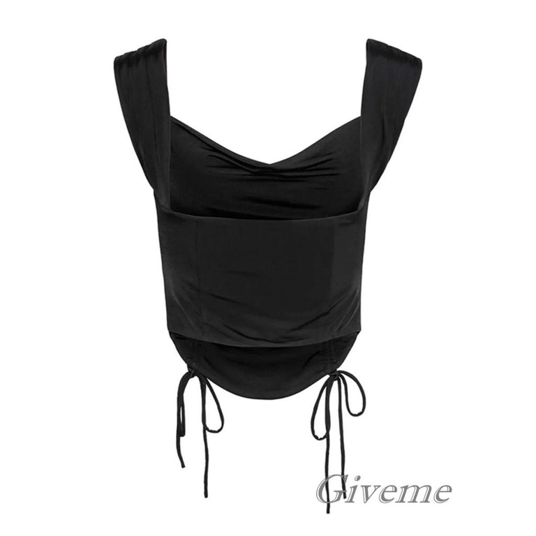 Áo Thun Không Tay Cổ Vuông Màu Sắc Đơn Giản Cho Nữ