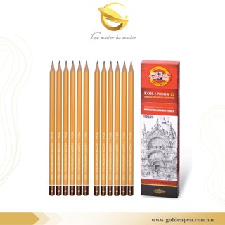 Bút Chì Tiệp Koh I Noor 1500 Nhiều Độ B | Bút Chì Gỗ Màu Vàng | 2B 3B 4B 5B 6B 7B HB | Chì Kỹ Thuật Vẽ Phác Thảo