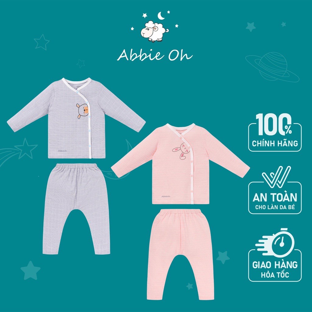 Bộ quần áo dài tay ABBIEOH cho bé bé trai và bé gái 0-12M BO394