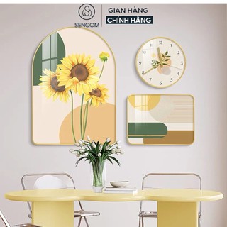 Đồng hồ treo tường phòng khách độc đáo SENCOM, đồng hồ trang trí decor phong cách Bắc Âu -TG06