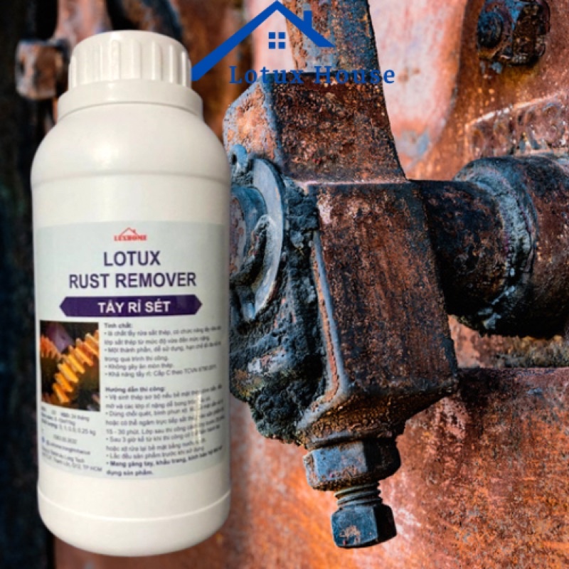 Nước tẩy rỉ sét trên kim loại, sắt thép LoTux Rust Remover, giảm thiểu quá trình oxi hóa trên vật liệu xây dựng
