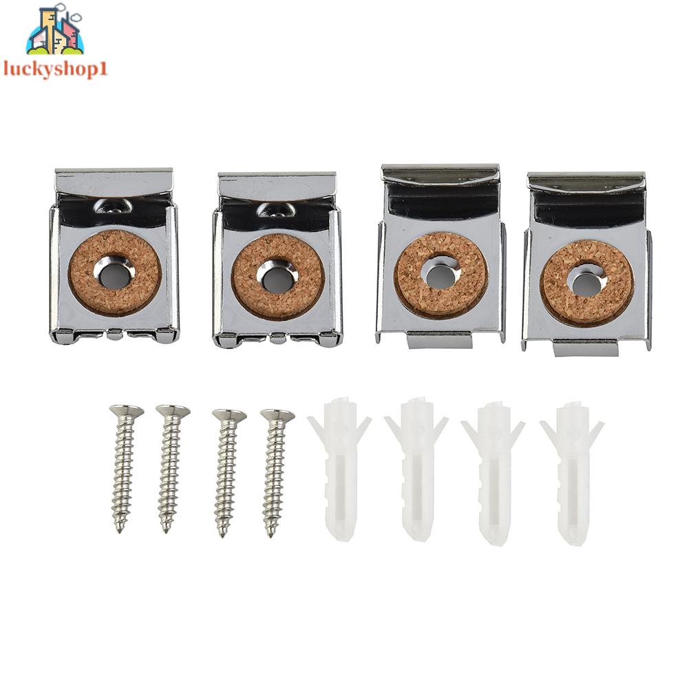 1 Bộ Kẹp Cố Định Gắn Tường Không Khung Bằng Chrome