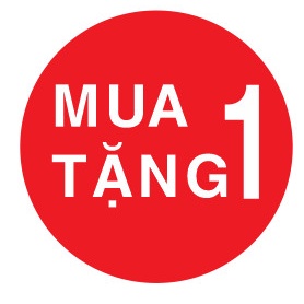 Tem nhãn mua 1 tặng 1 , mua 2 tặng 1 kích thước 2 cm decal giấy