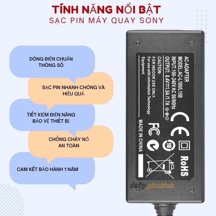 Sạc máy quay Sony DCR-DVD405 8.4v_hàng chất lượng