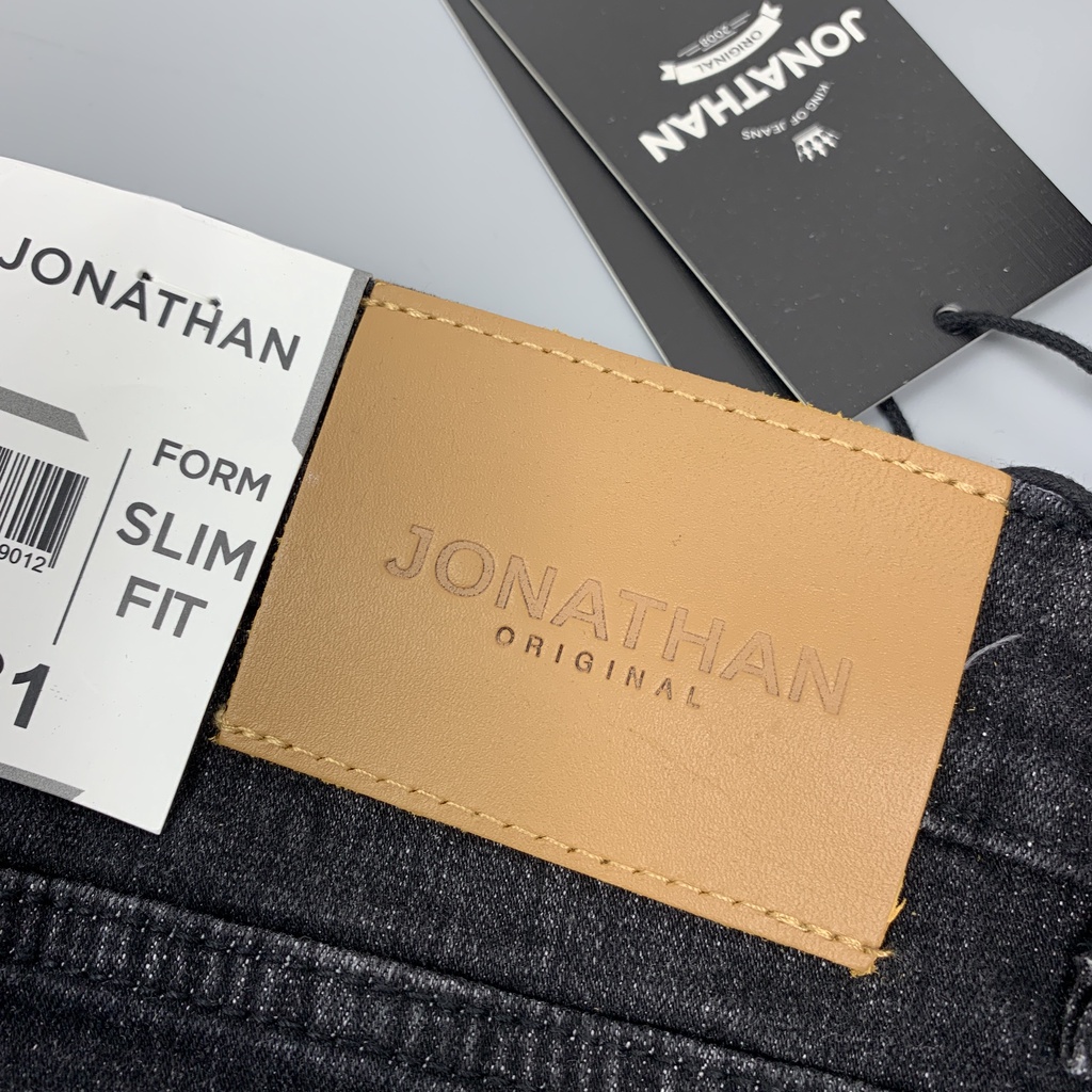 Quần jean nam đen wash sáng JONATHAN QJ059 vải denim trơn cao cấp co dãn nhẹ 4 chiều, form dáng chuẩn đẹp