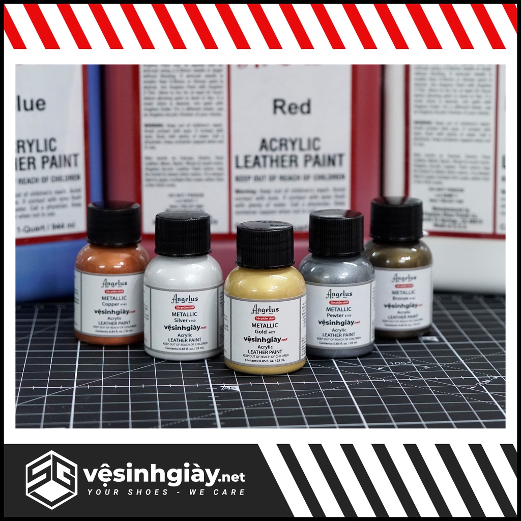 Màu sơn ánh kim Angelus Metallic chính hãng USA, custom giày, túi xách - 25ml