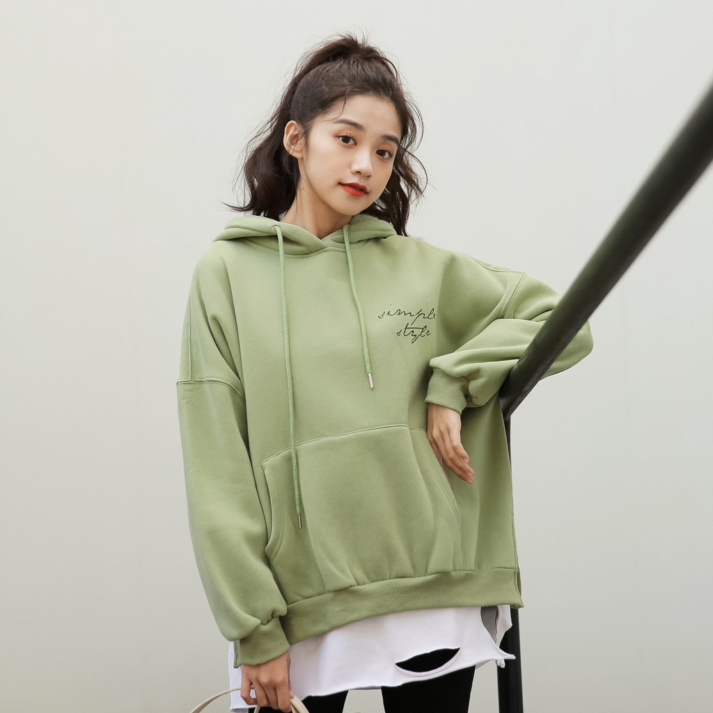 Áo Hoodie Form Rộng Madela Unisex Chữ Simple Style Có Mũ Rộng, Áo Nỉ Hoodie Chùm Mông Có Dây Mũ Phong Cách Hàn Quốc