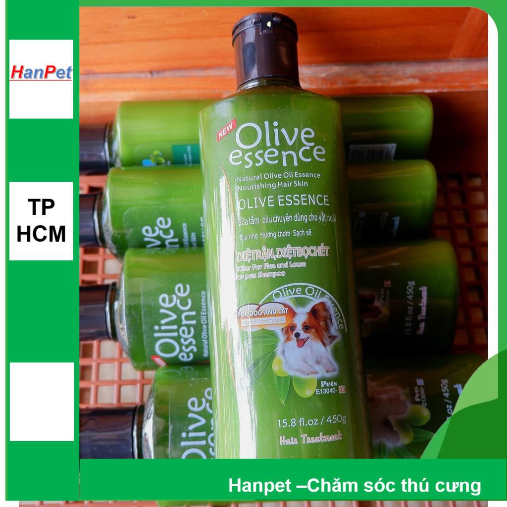 Sữa tắm tinh dầu ô liu OLIVE lông trắng Siêu mềm mượt dung tích 450ml loại cho chó mèo lông trắng
