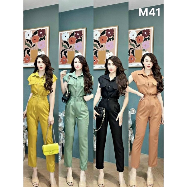 Set bộ nữ cổ vest quần ống ôm