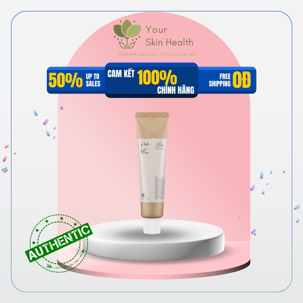 Kem dưỡng ẩm phục hồi, giảm kích ứng THE PLANT BASE - p.lab AC Clear Magic Cica Cream 60ml