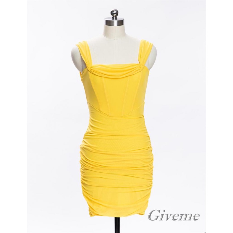 Đầm Không Tay Hở Lưng Màu Trơn Có Khóa Kéo Thời Trang Cho Nữ