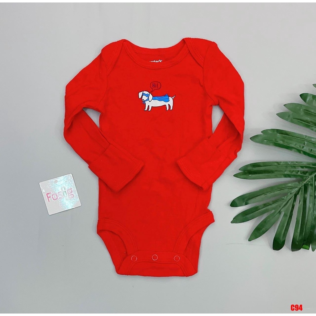 Bodysuit Tay Dài Bé Trai Cter - Đỏ Hi