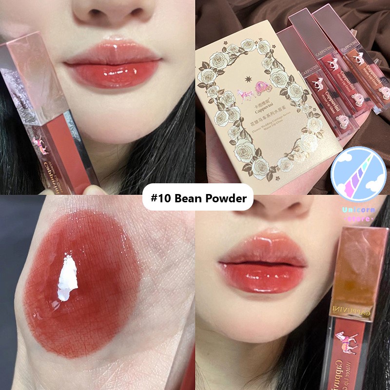 Son Kem Bóng Lì Bí Ngô CAPPUVINI Flower Wedding Carriage Series Water Lip Gloss A24