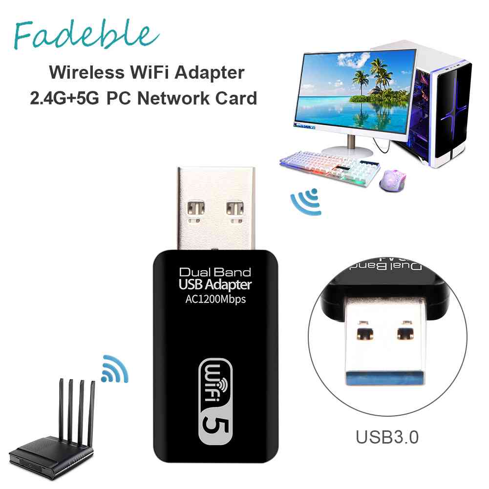 Card Mạng Không Dây USB Wifi WD-4601AC 1200Mbps 2.4G / 5G