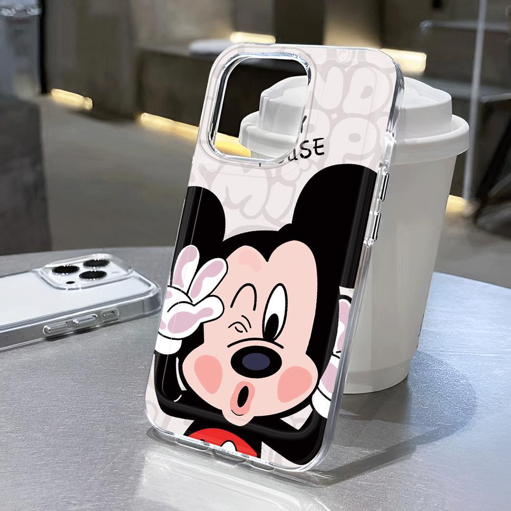 Ốp Điện Thoại Trong Suốt In Hình Chuột Mickey Minnie Cho iphone 14promax 13 12 11 7Plus 7 8 X XR XSMax