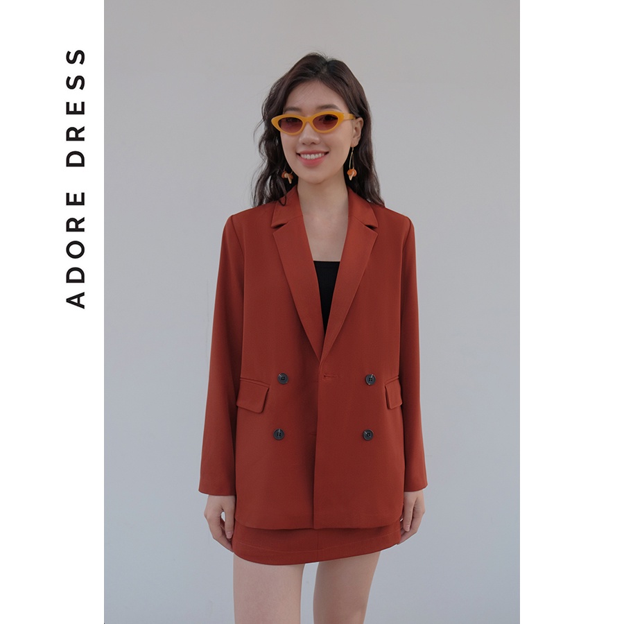 Áo khoác Blazer basic 2 hàng khuy 5 màu chất liệu tuýt si 2LBL1030 ADORE DRESS