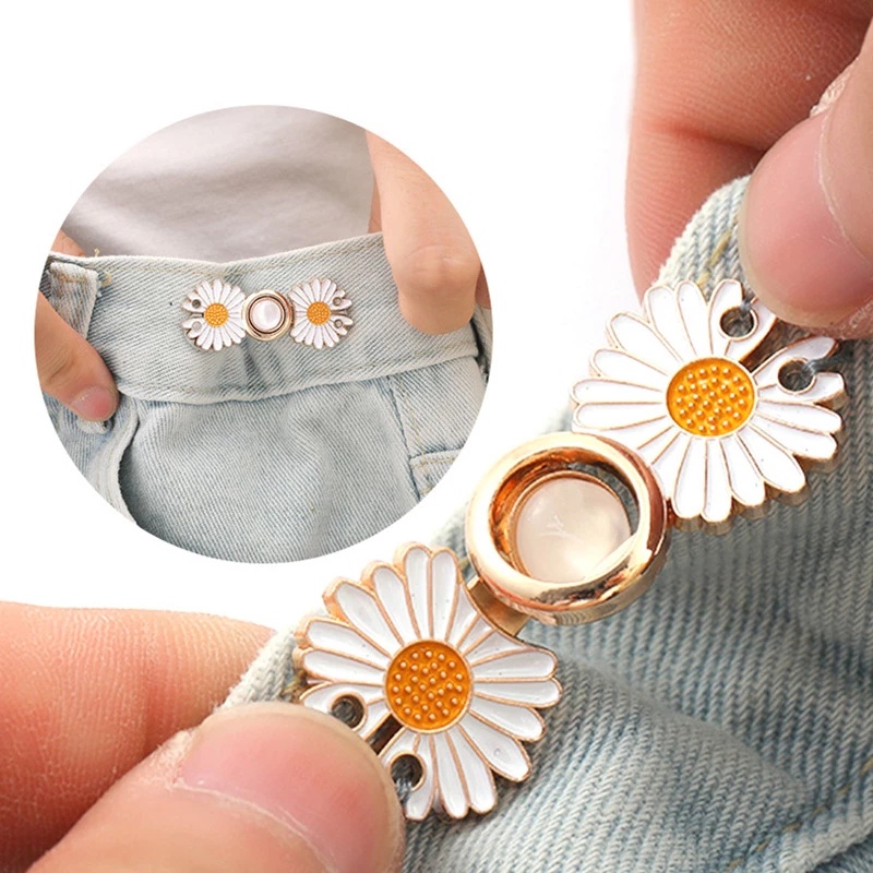 1 Cặp Kẹp Kim Loại Vô Hình Có Thể Điều Chỉnh Được Dùng May Quần Jean DIY