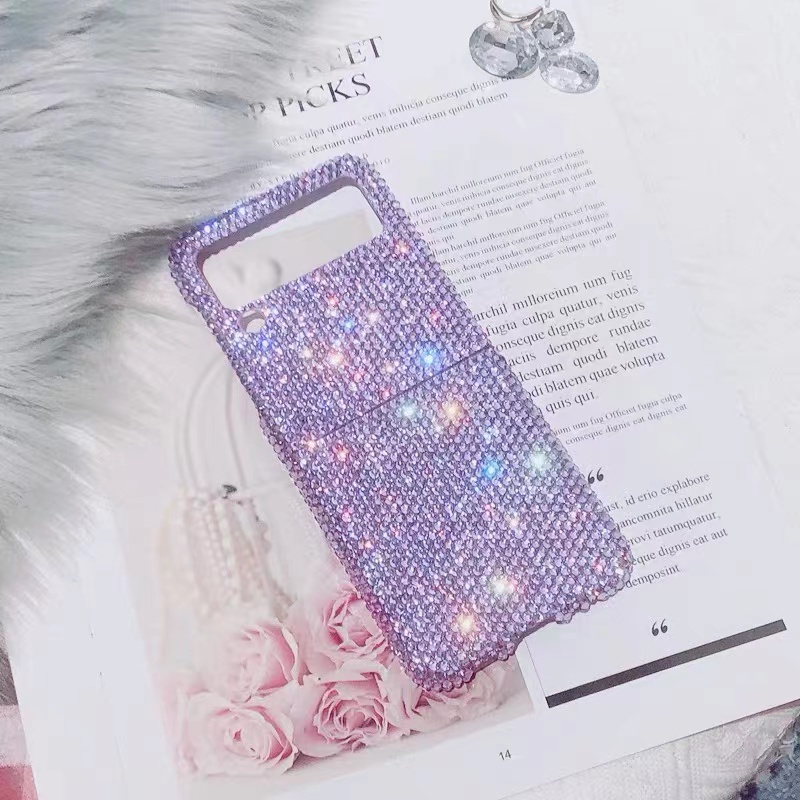 Ốp Điện Thoại Nắp Gập Đính Đá Lấp Lánh Sang Trọng Chống Sốc Cho Samsung Galaxy Z Flip 3 4 Z Flip3 / 4