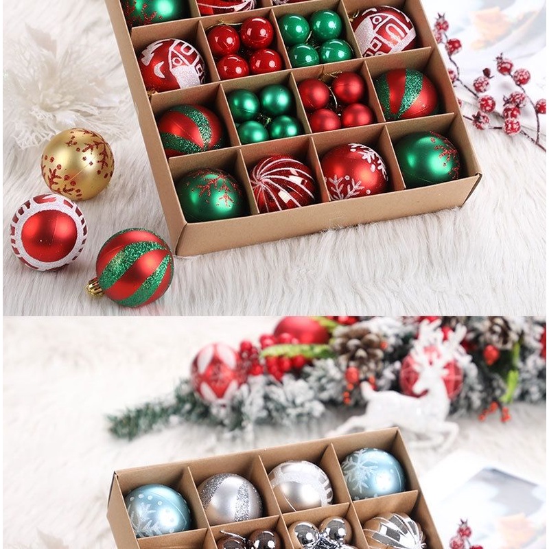 Christmas Ball Christmas Tree Scene Layout Pendant Colorful Ball Christmas Accessories Small Ornamen