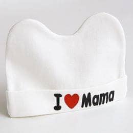 Set mũ + bao chân tay i ❤️ papa - i 💚 mama cho bé 0-6m