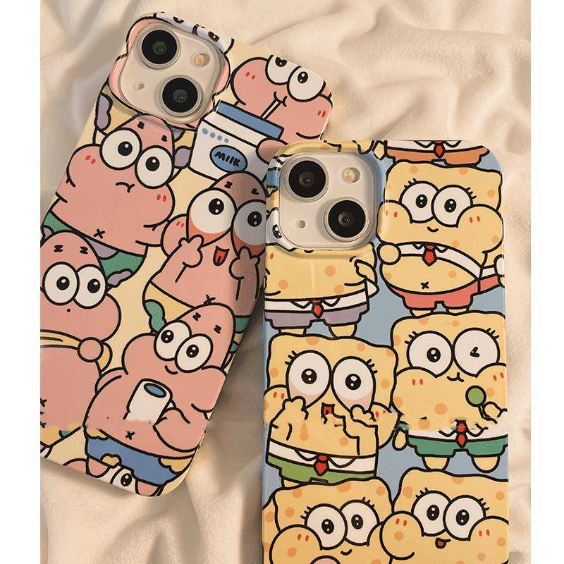 Ốp Điện Thoại Cứng In Hình Spongebob Cho Iphone 13 12 11 xsmax / xr 14Pro