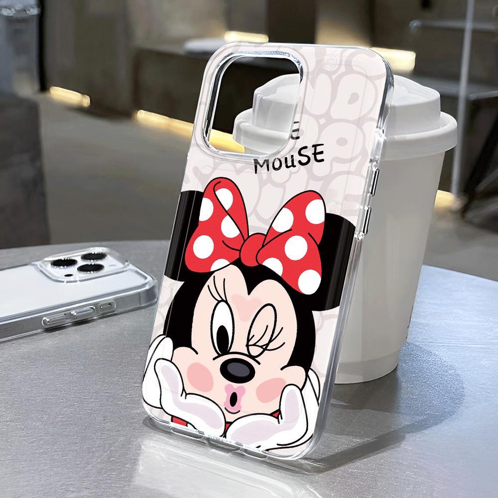 Ốp Điện Thoại Trong Suốt In Hình Chuột Mickey Minnie Cho iphone 14promax 13 12 11 7Plus 7 8 X XR XSMax