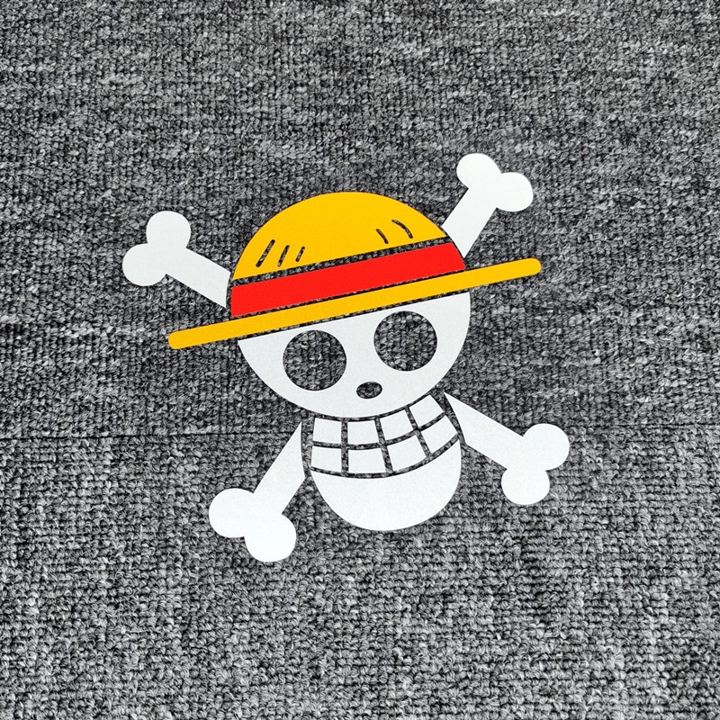 Miếng Dán Trang Trí Nắp Bình Xăng Xe Hơi / Laptop / Ipad Họa Tiết ONE PIECE Màu Phản Quang Độc Đáo