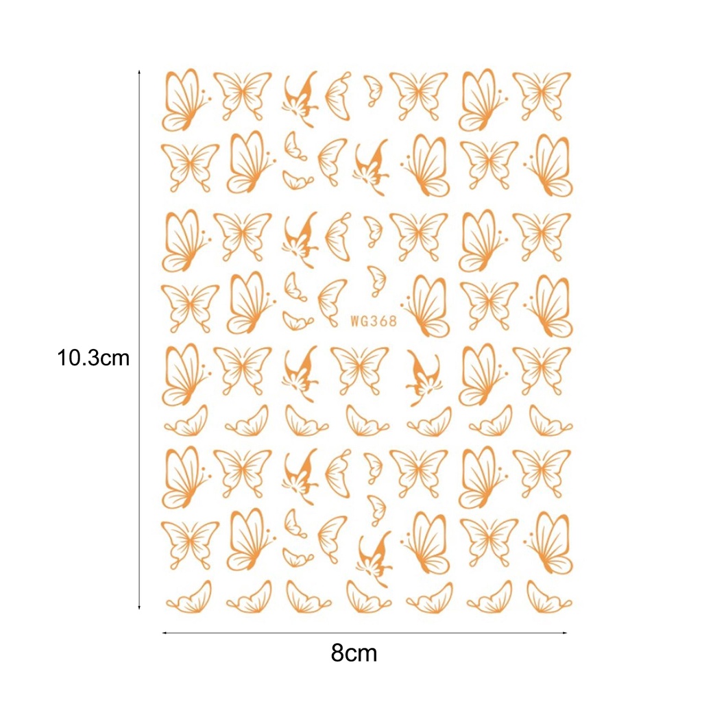 Miếng Dán Trang Trí Móng Tay Chống Nước Hình Bướm Tinh Tế
