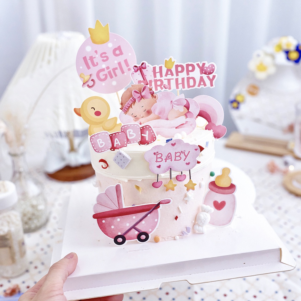 set cắm mừng bé thôi nôi dễ thương