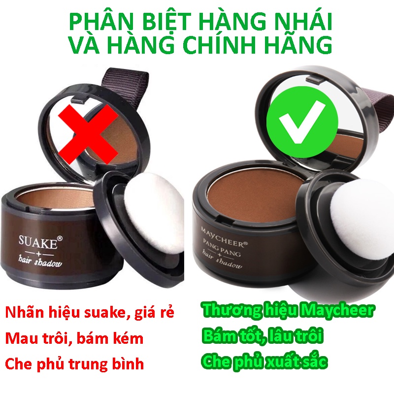 Phấn phủ che khuyết điểm tóc Maycheer che hói phủ bạc dặm chân tóc thưa nội địa Trung