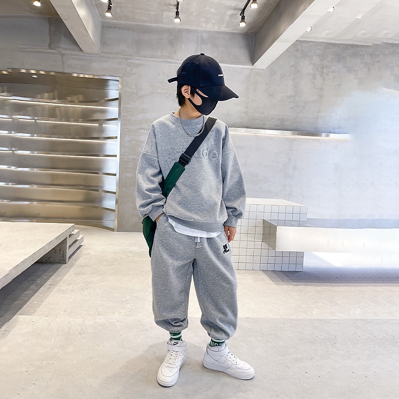YAOEENH Bộ Đồ Thể Thao Áo Khoác Phối Quần Dài 120-170cm Thời Trang Mùa Thu Cho Bé Trai
