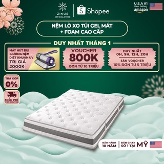 Nệm Lò Xo Túi Hút Chân Không Cao Cấp Gel Mát Zinus 160x200x30cm