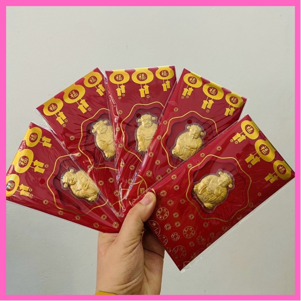 Lì xì thần tài đỏ mạ vàng may mắn tài lộc ngày vía thần tài, món quà ý nghĩa cho tết nguyên đán 2023 cực ý nghĩa