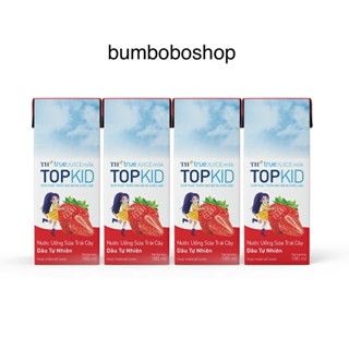 Lốc 4 hộp sữa trái cây TOPKID của TH TRUEMILK vị cam/dâu (180ml/hộp)