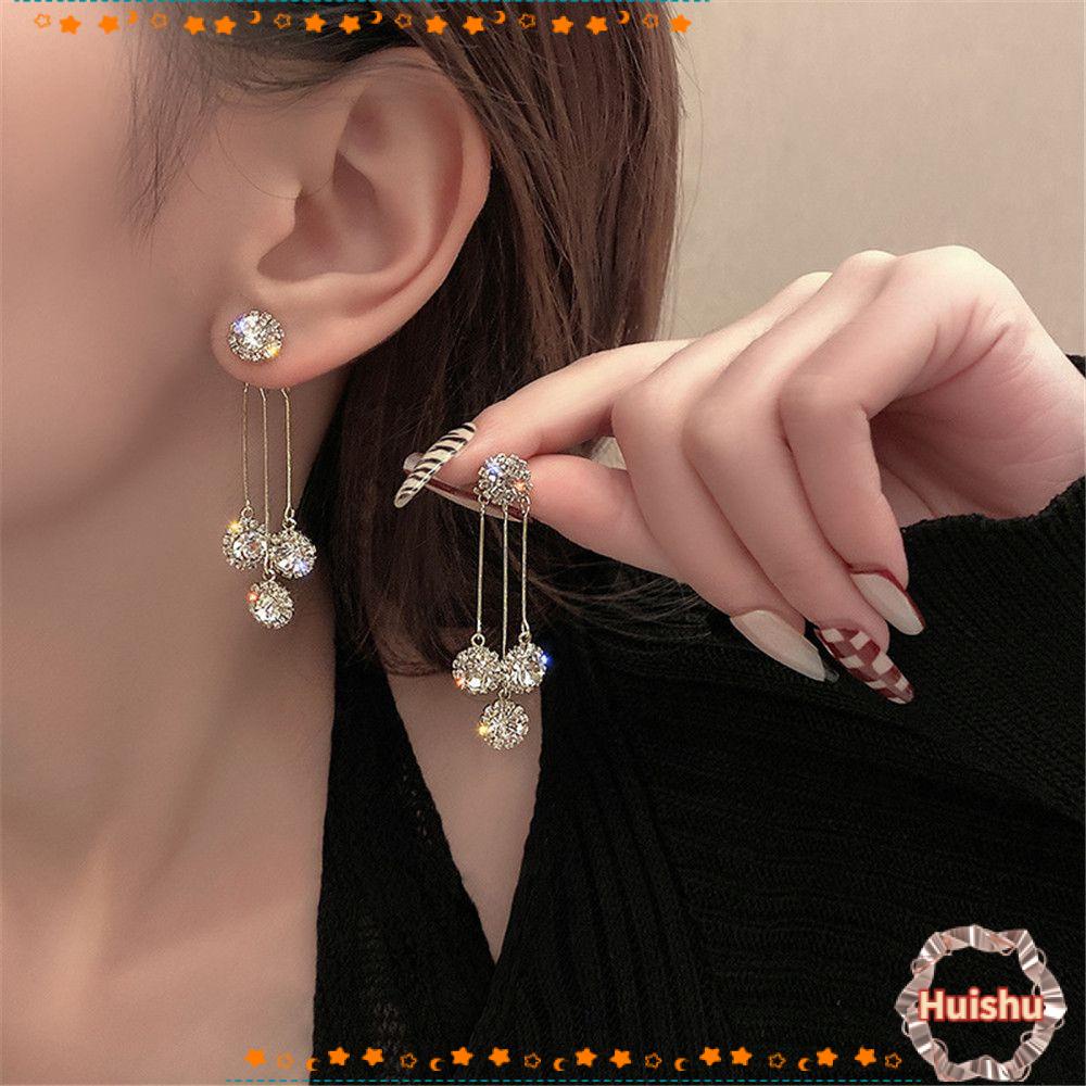 Bông Tai Hình Cánh Hoa Tròn Mạ Bạc 925 Thời Trang|Kim Lủng Lẳng Kim Lẳng